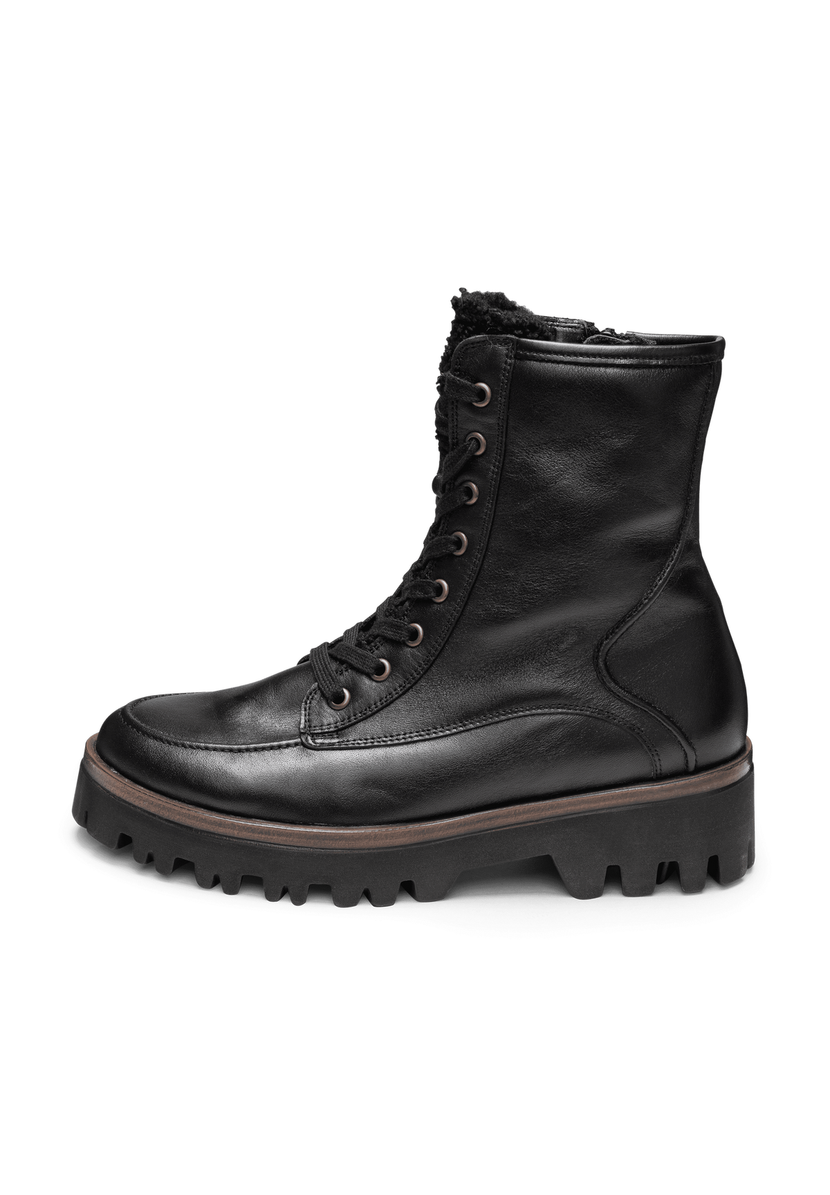 charismatische Stiefelette Nappaleder schwarz