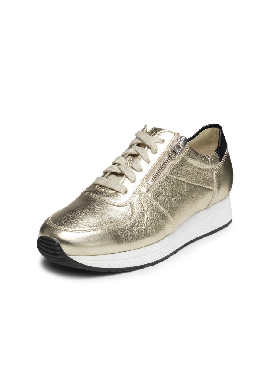 sagenhafter Sneaker Hirschleder gold