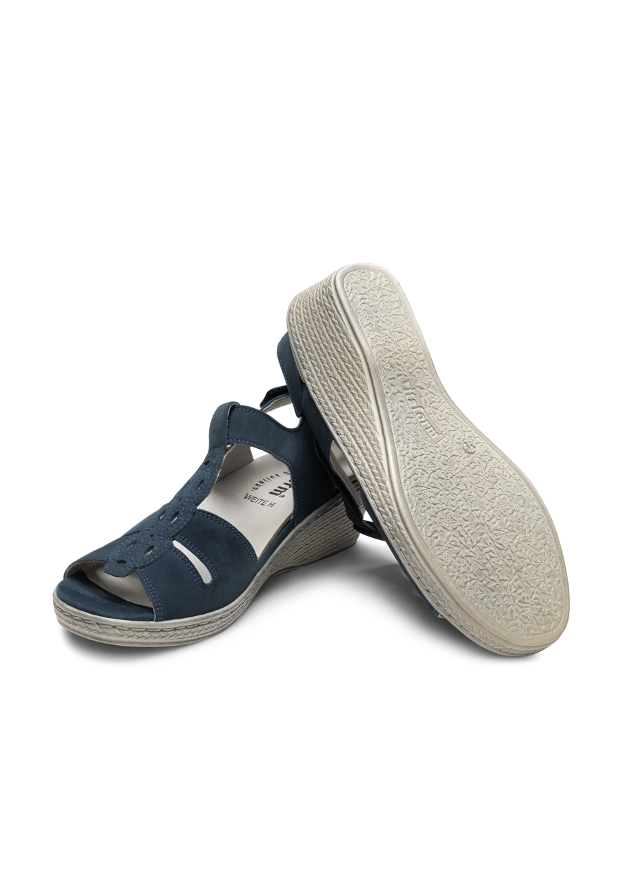 charmant Sandalette Softnubuk jeansblau