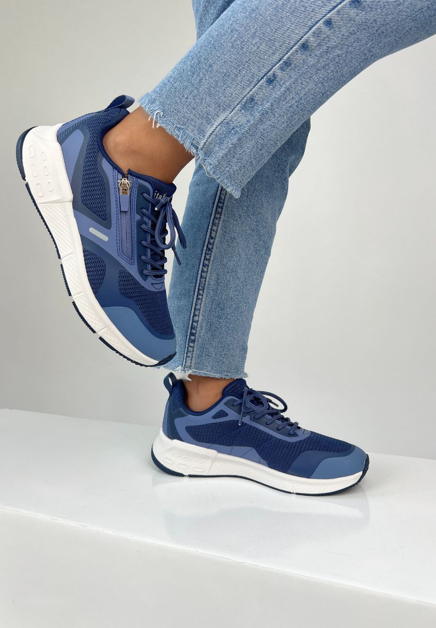 sportlicher Sneaker Mesh blau