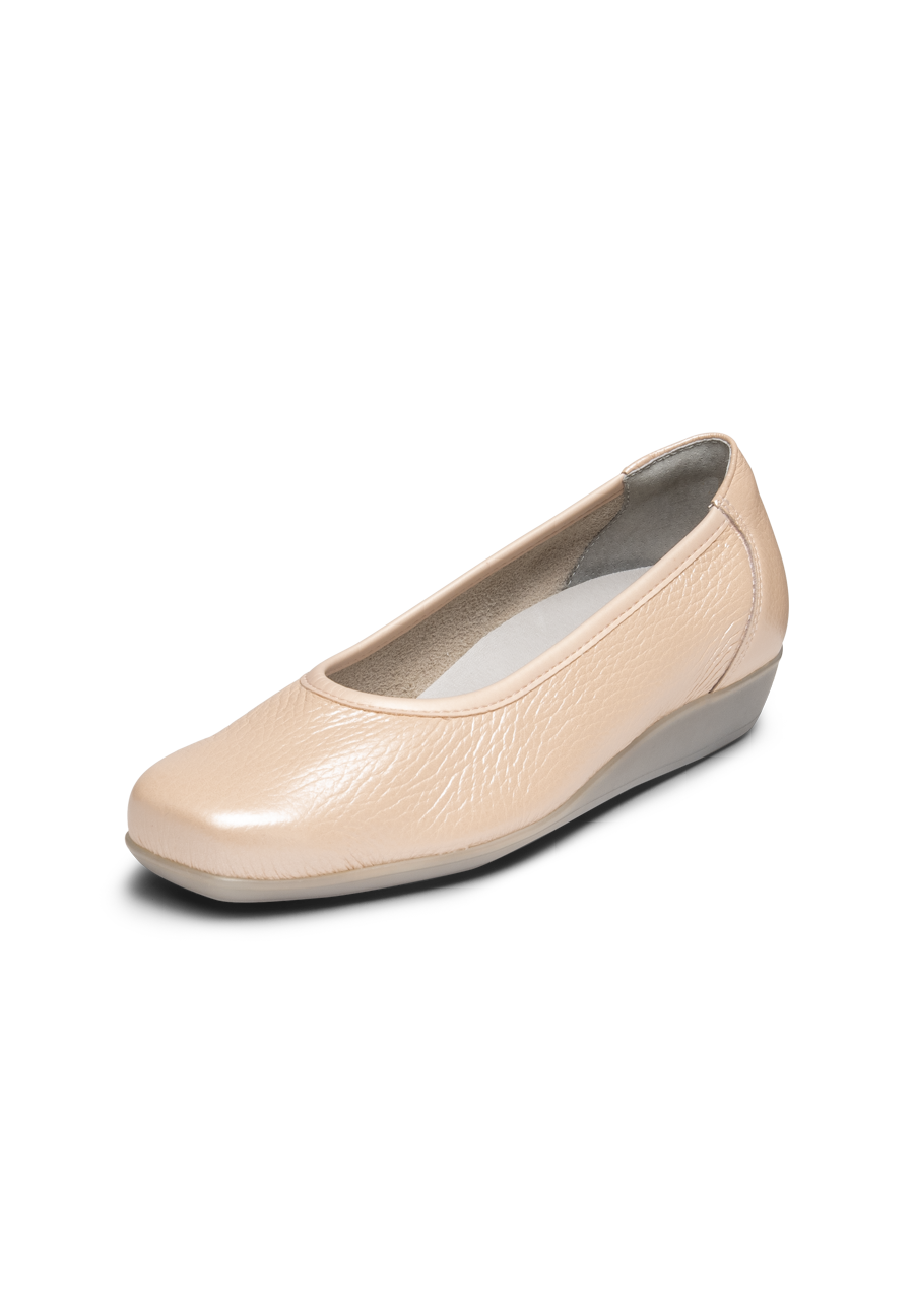 klassischer Ballerina Hirschleder puder/metallic