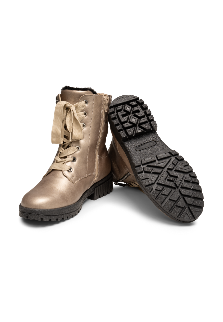 hochklassige Stiefelette Softnappaleder taupe