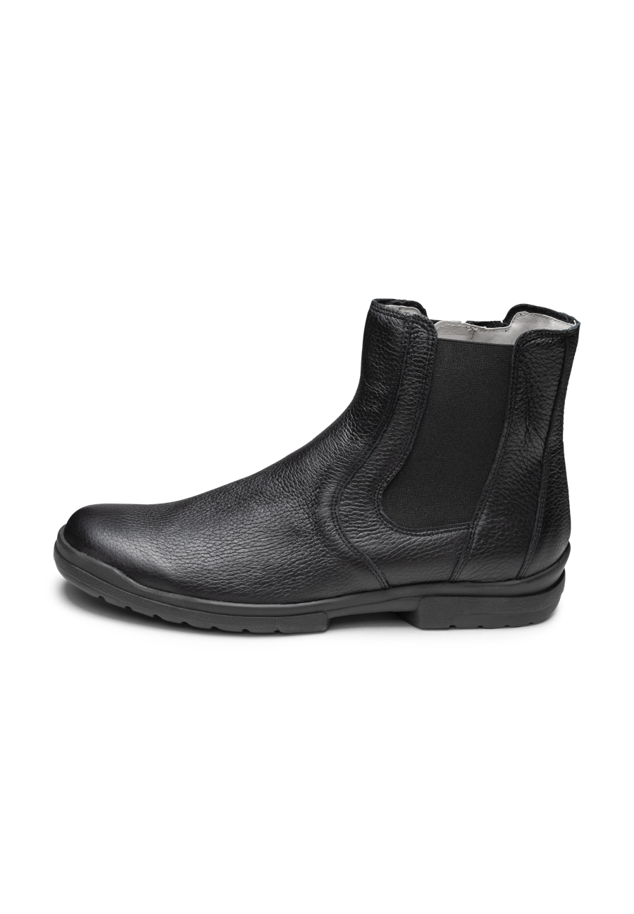 flexible Stiefelette Hirschleder schwarz