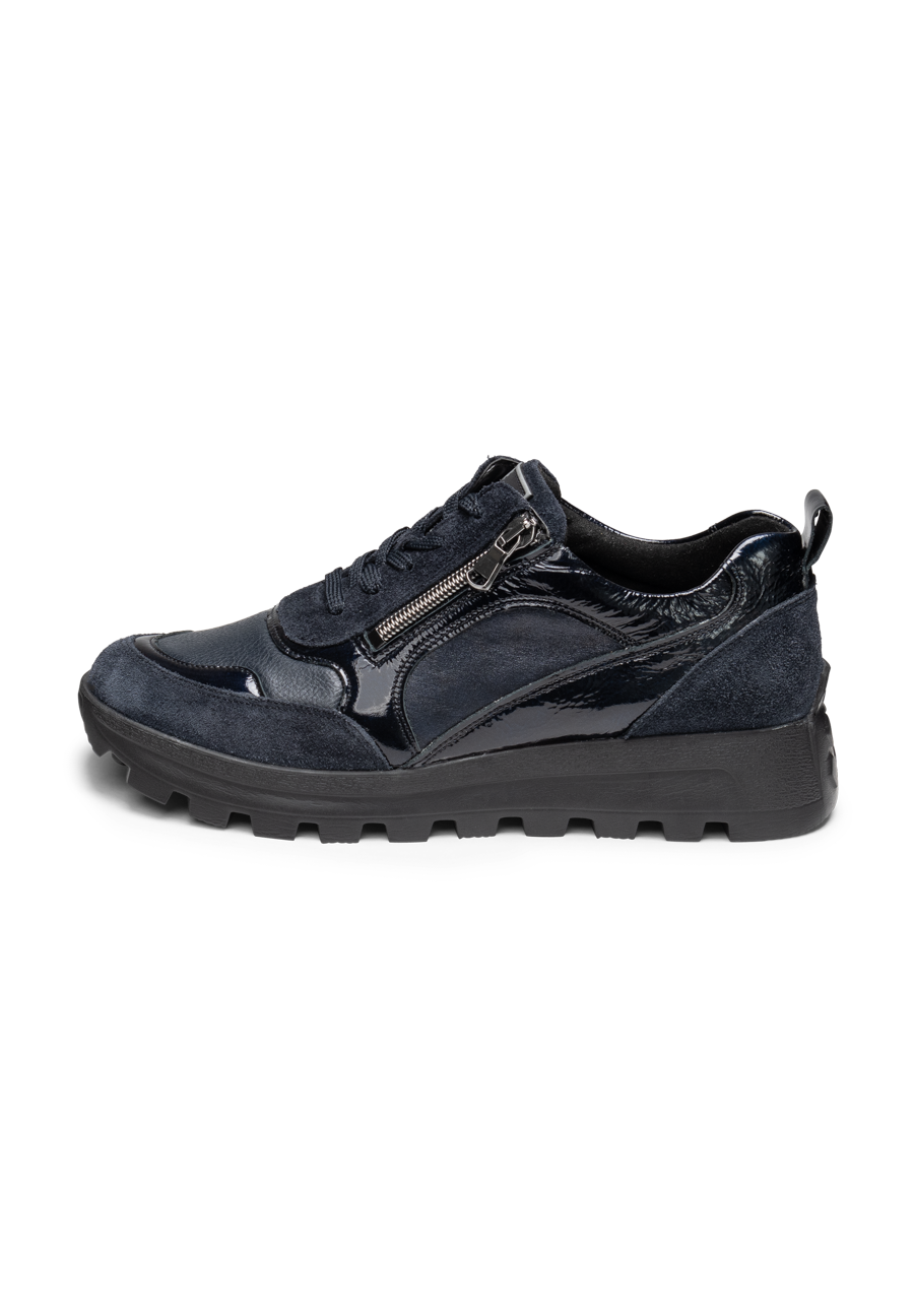 optimaler Sneaker Leder/Stretch marine