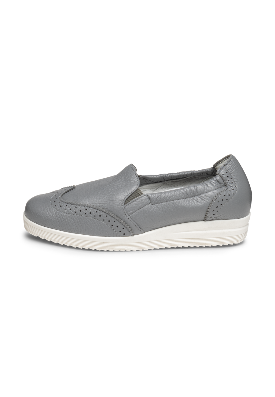 bequemer Slipper Hirschleder grau