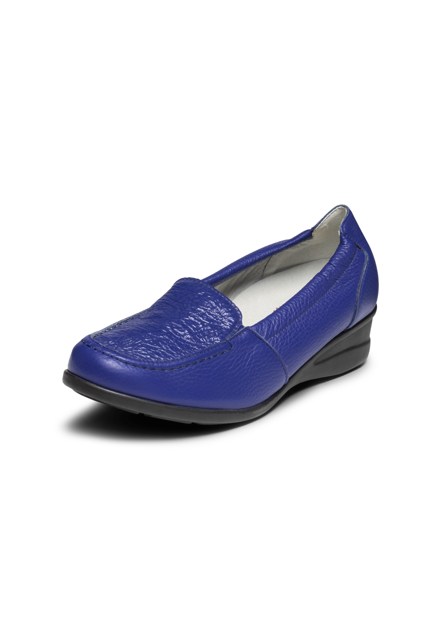 chicer Slipper Hirschleder royalblau