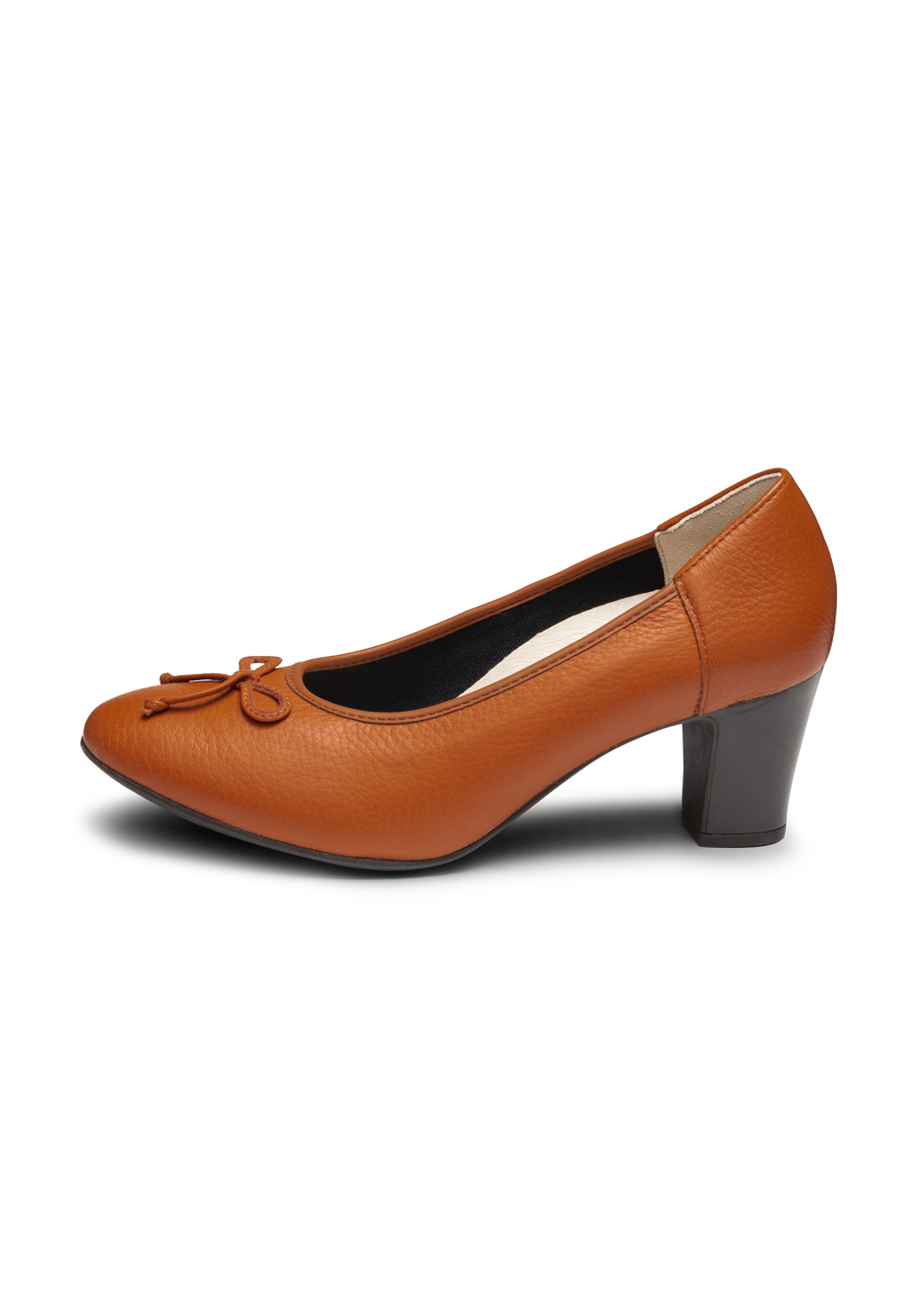 eleganter Pumps Hirschleder cognac