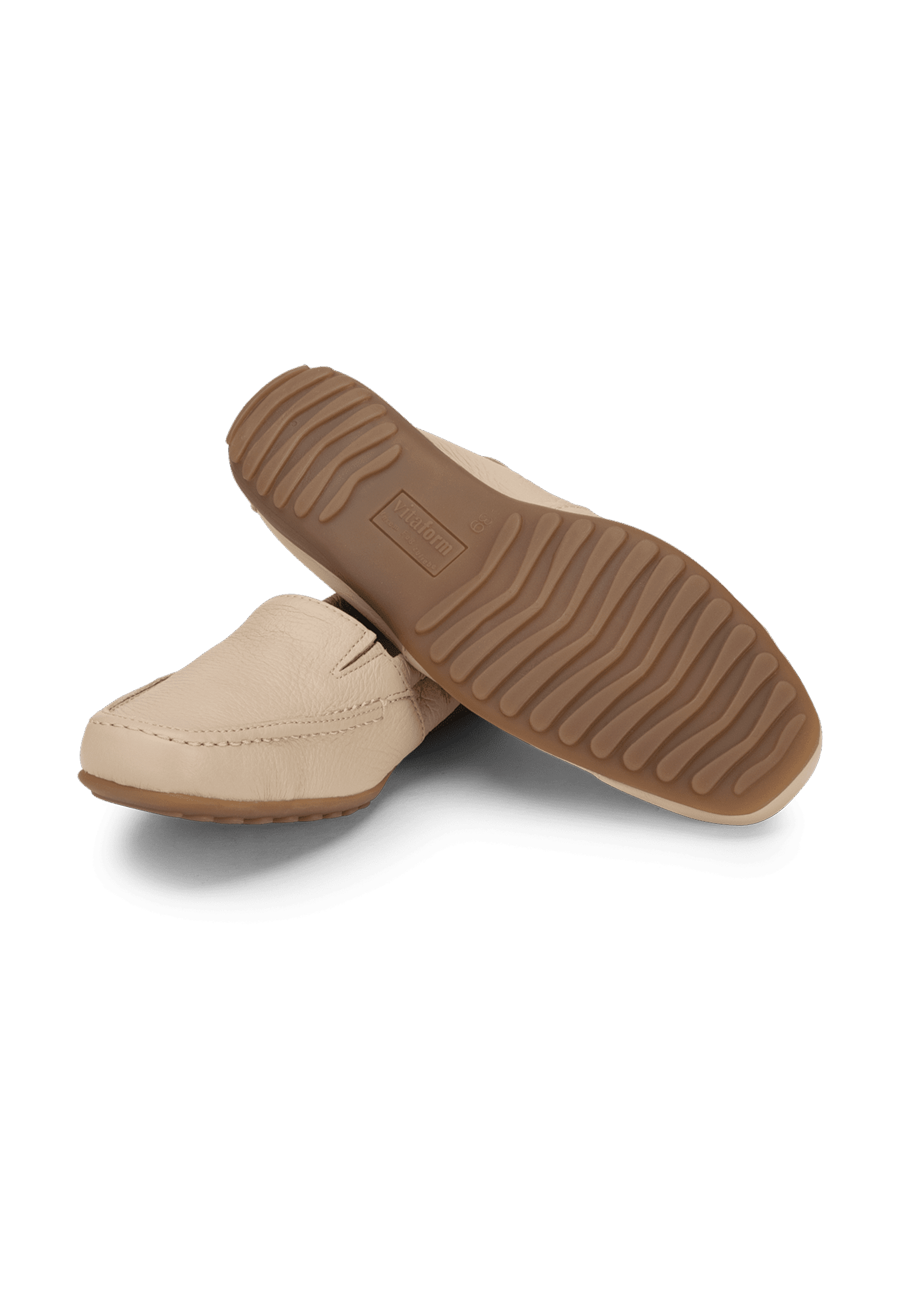 anschmiegsamer Mokassin Hirschleder beige