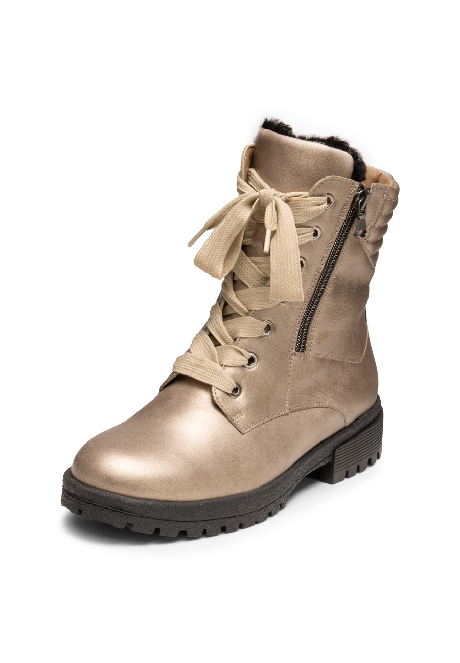 hochklassige Stiefelette Softnappaleder taupe