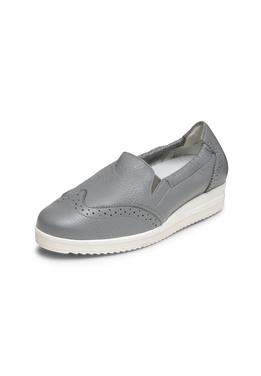 bequemer Slipper Hirschleder grau