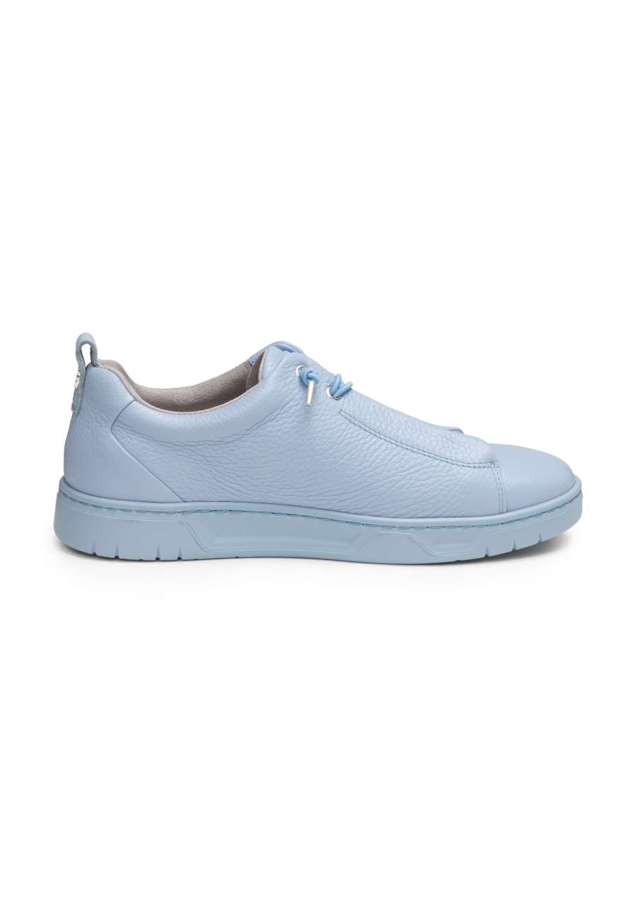 sehenswerter Sneaker Hirschleder hellblau