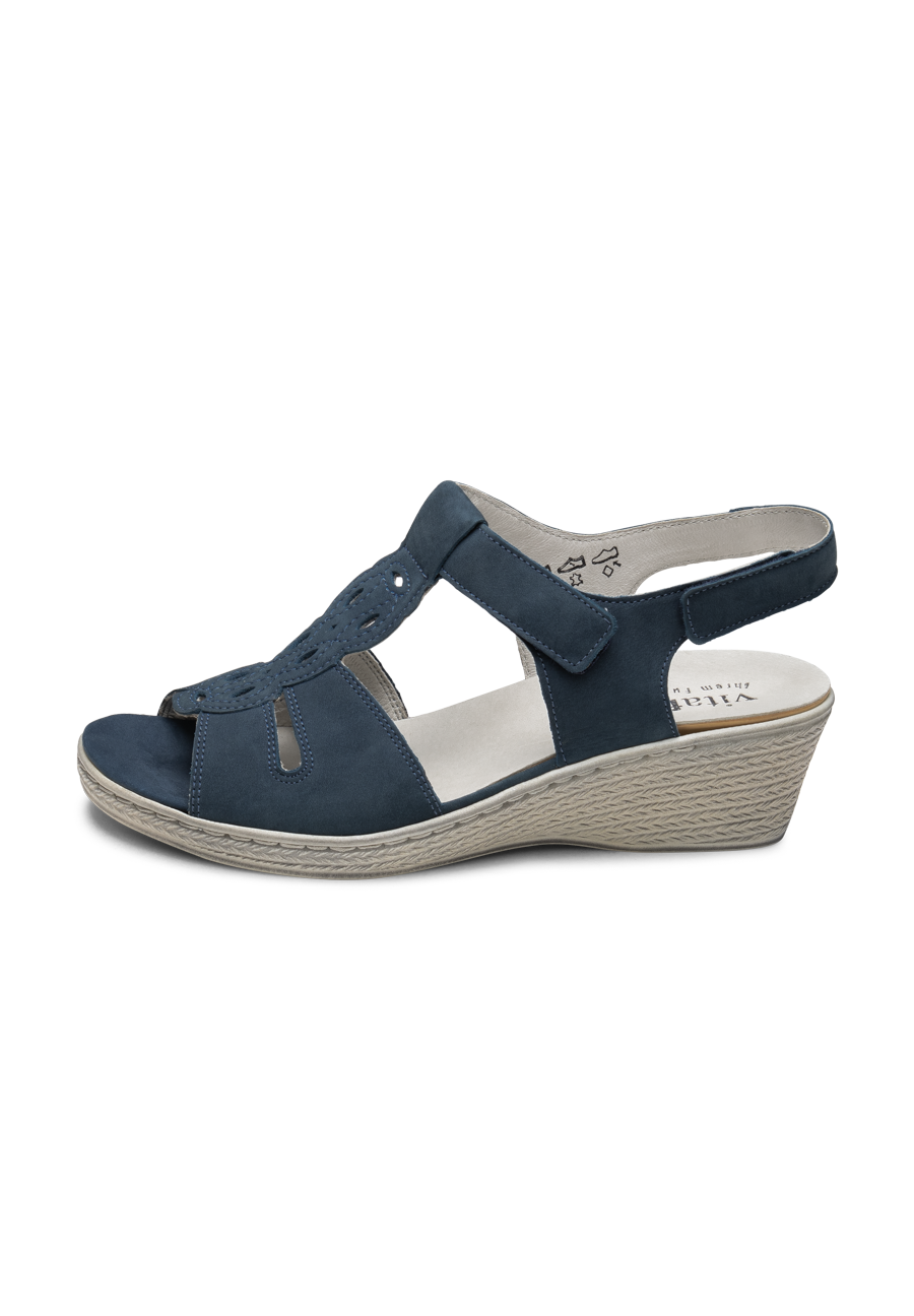 charmant Sandalette Softnubuk jeansblau