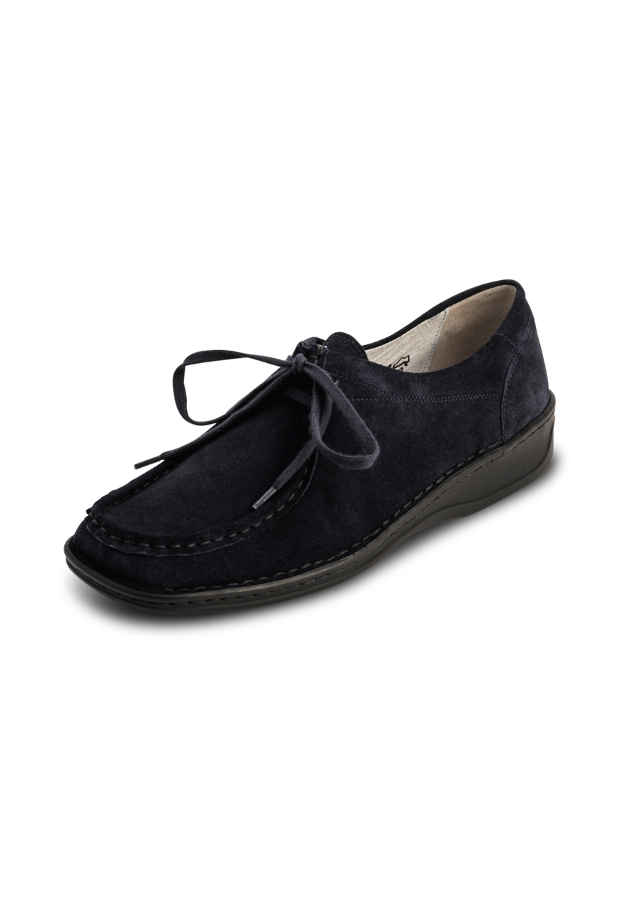 hemelse veter mocassin suède donkerblauw