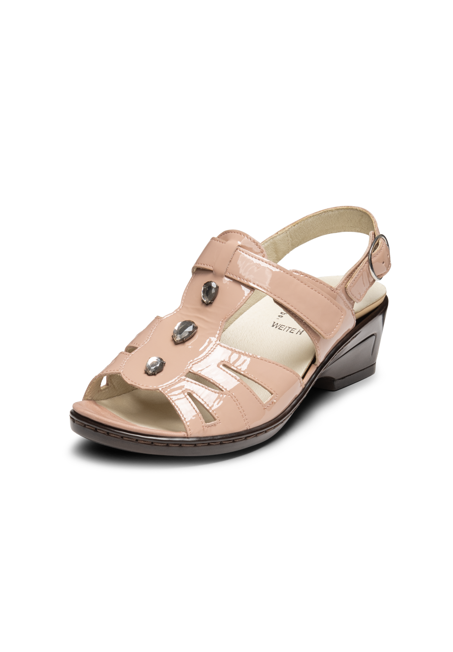 glänzende Sandalette Softlack altrosa