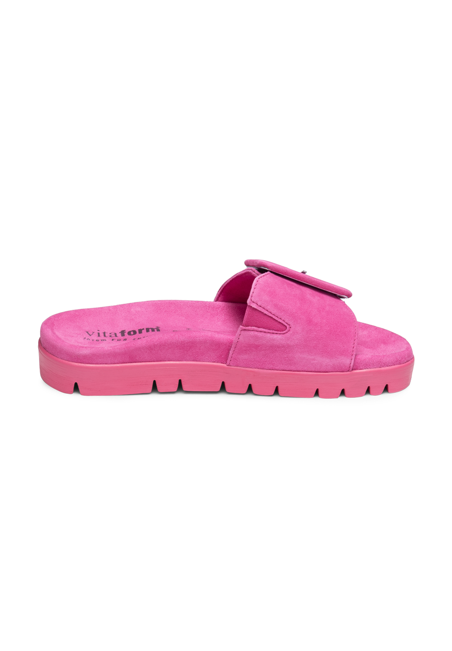 frische Pantolette Samtziege pink