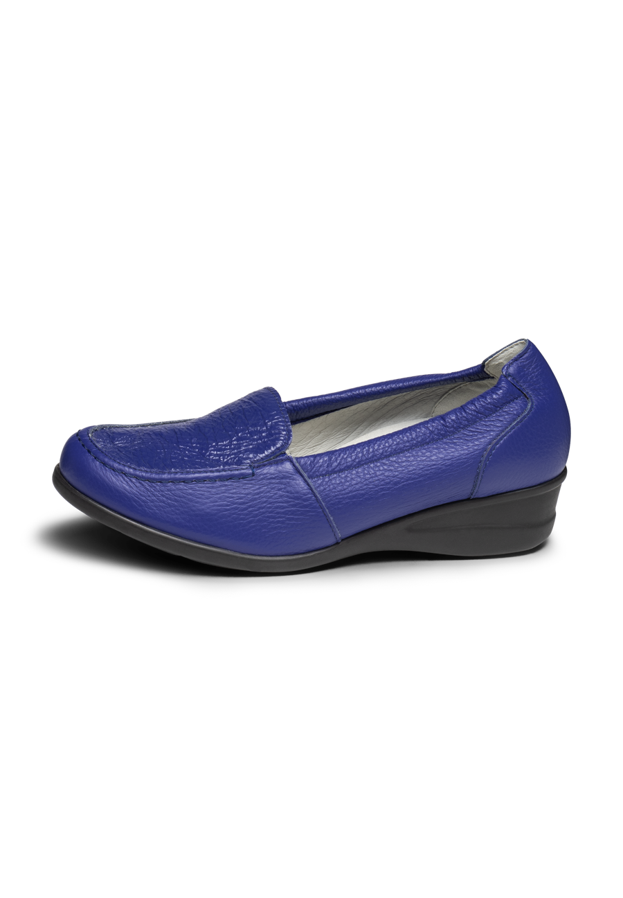 chicer Slipper Hirschleder royalblau