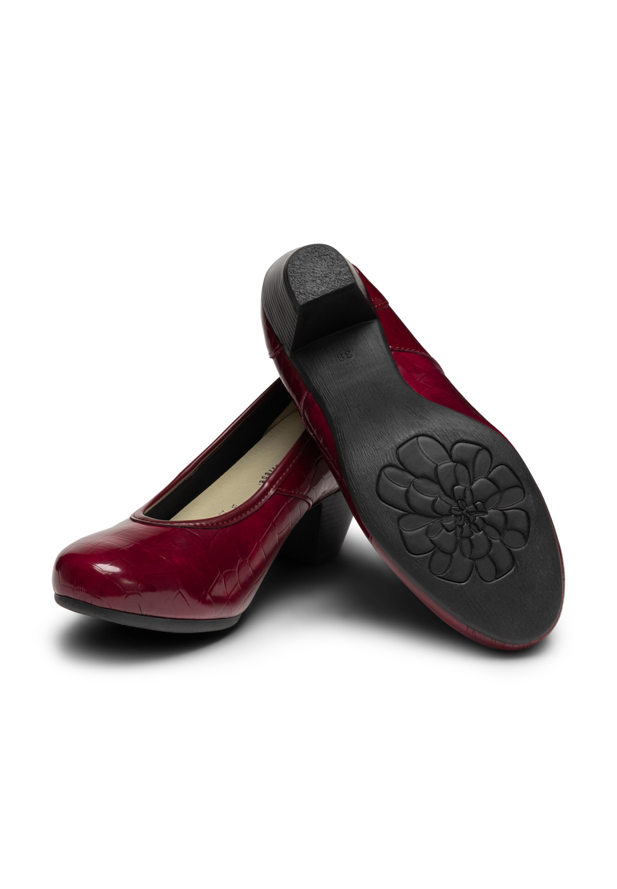 bequemer Pumps Leder/Stretch bordeaux