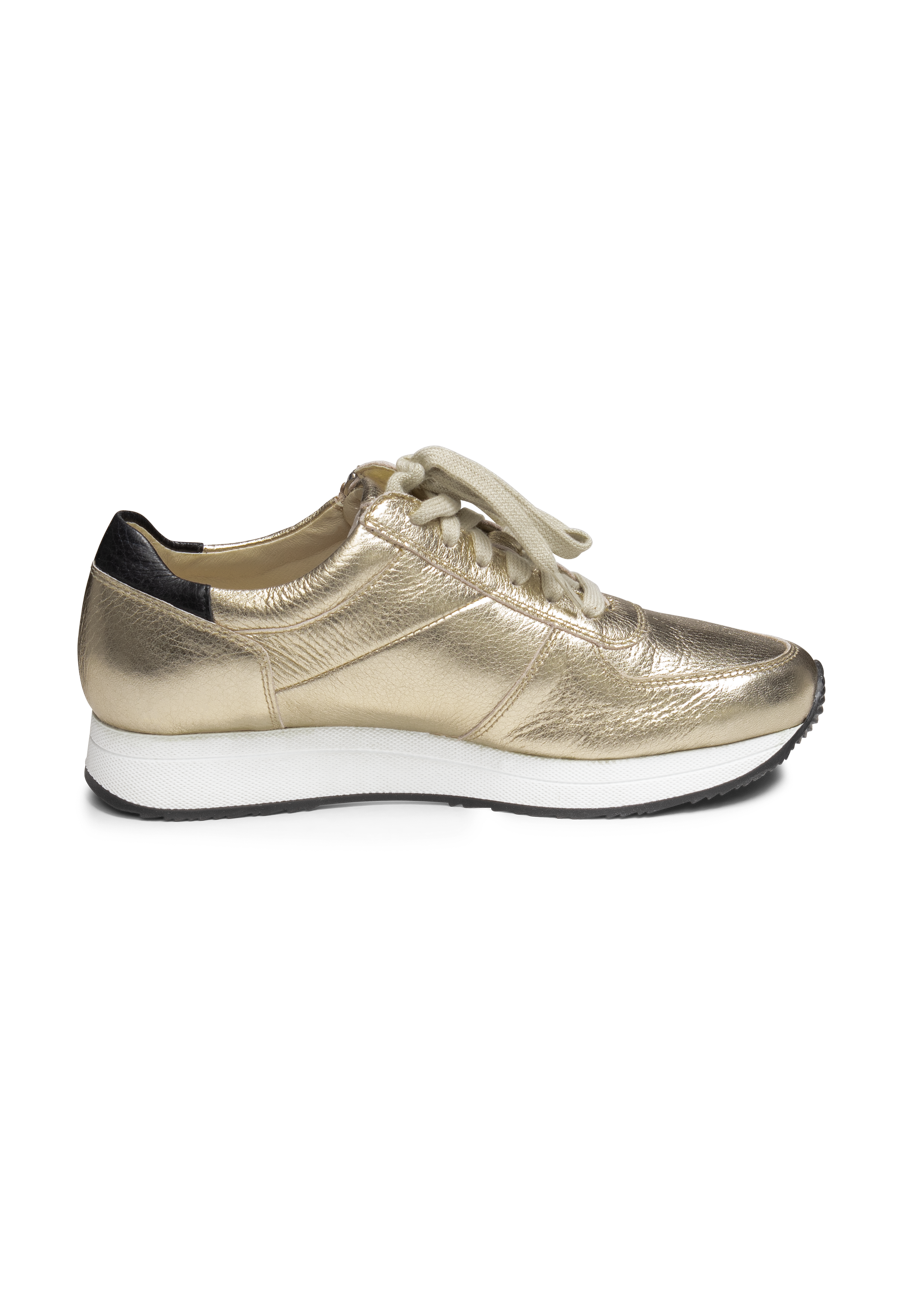 sagenhafter Sneaker Hirschleder gold