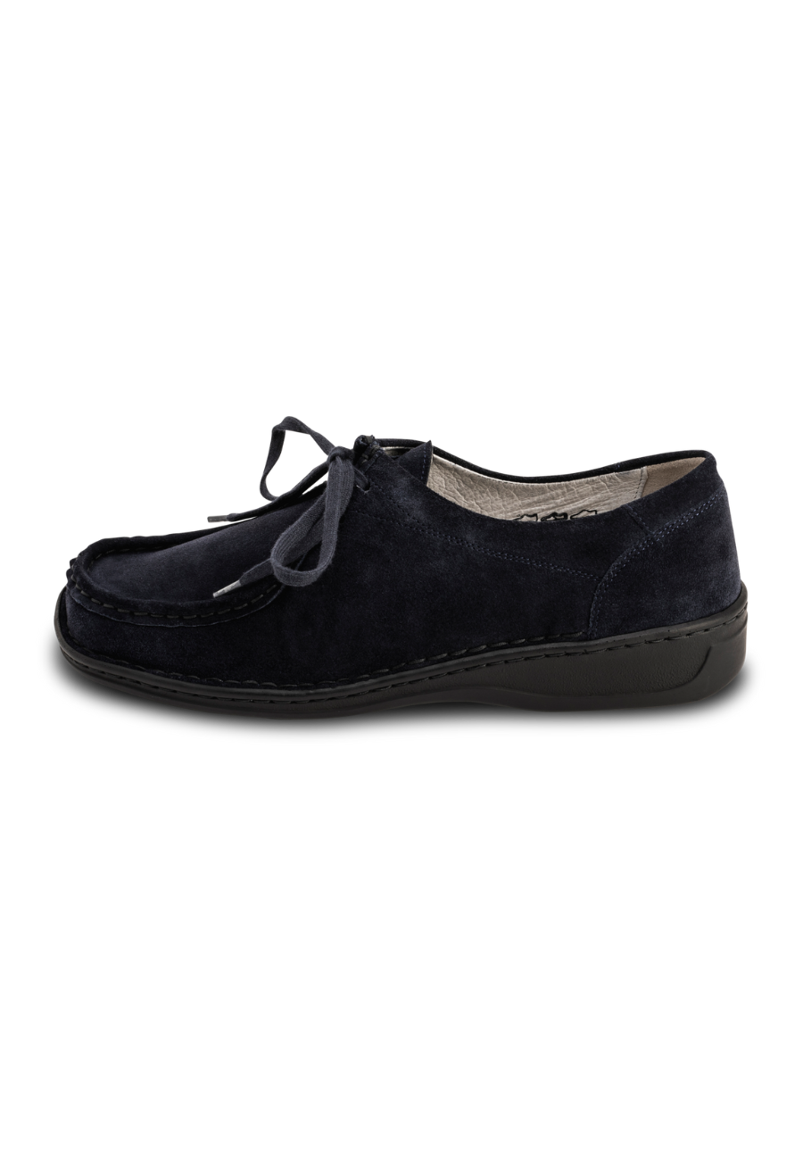 hemelse veter mocassin suède donkerblauw