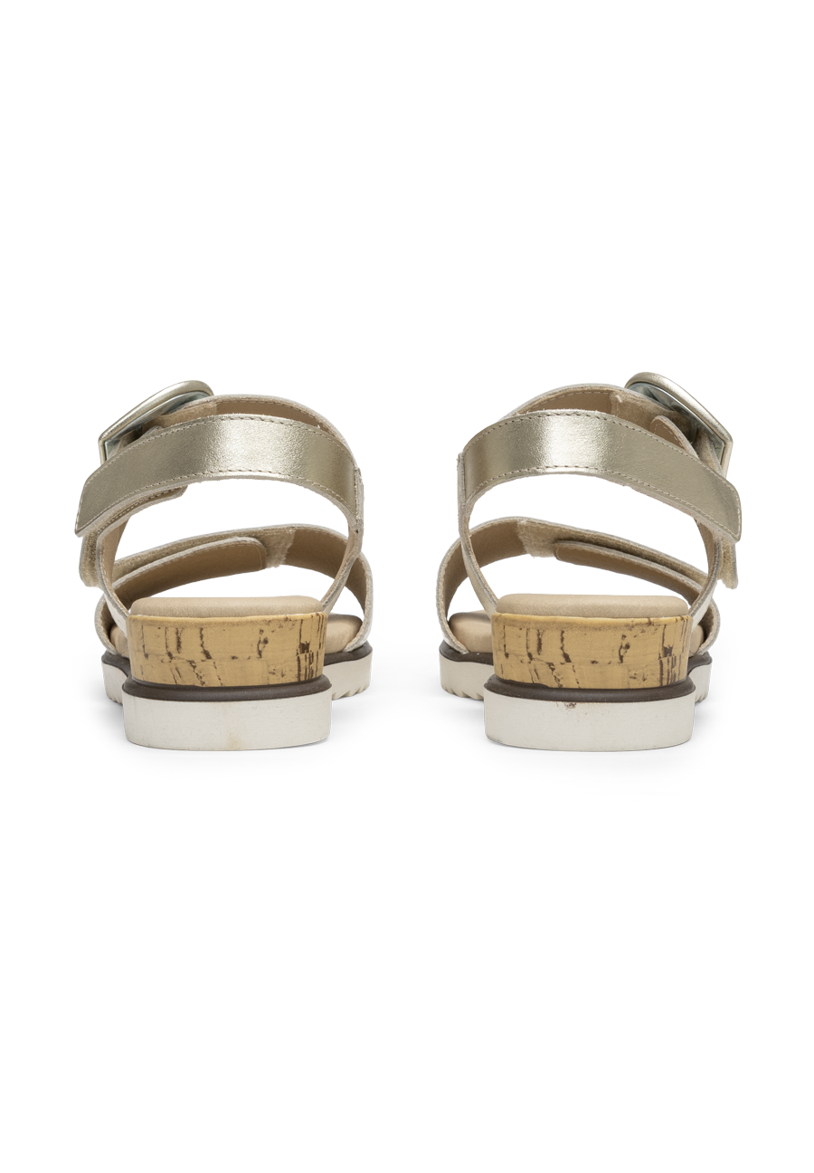 zarte Sandalette echt Leder gold