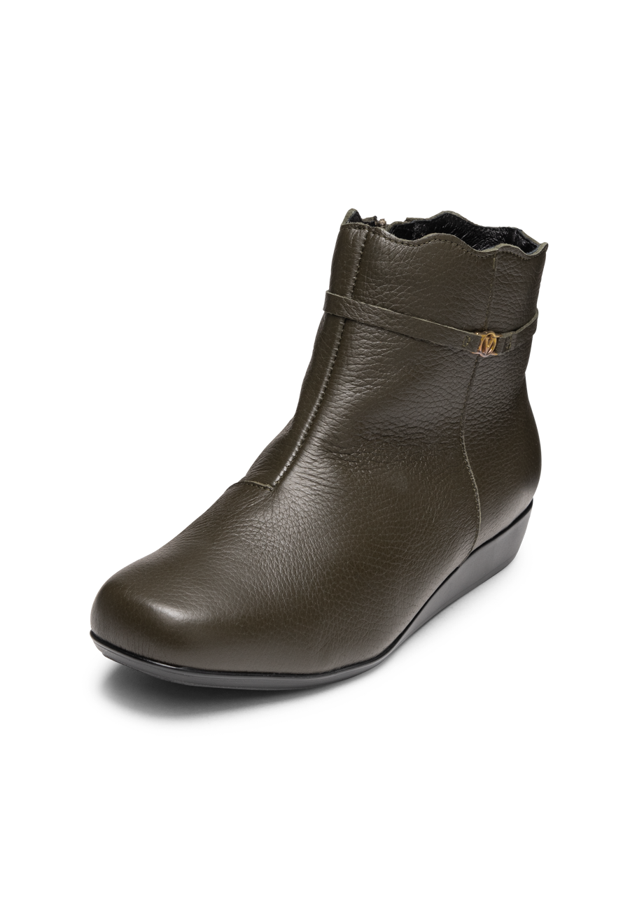 flotte Stiefelette Hirschleder oliv