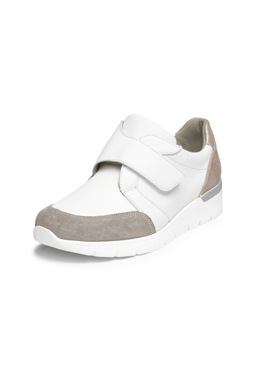 sensationeller Sneaker Leder/Stretch weiß