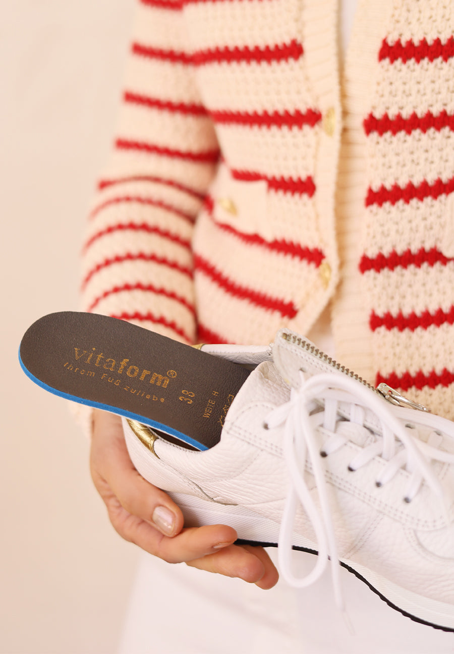 exklusiver Sneaker Hirschleder weiß