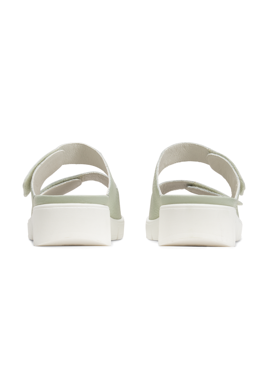 bequeme Pantolette Softnappaleder mint