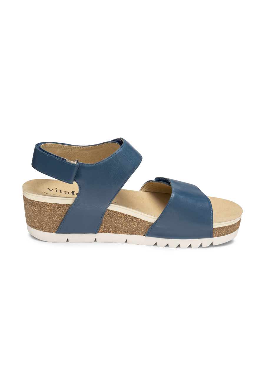 sehenswerte Sandale Softnappaleder jeansblau