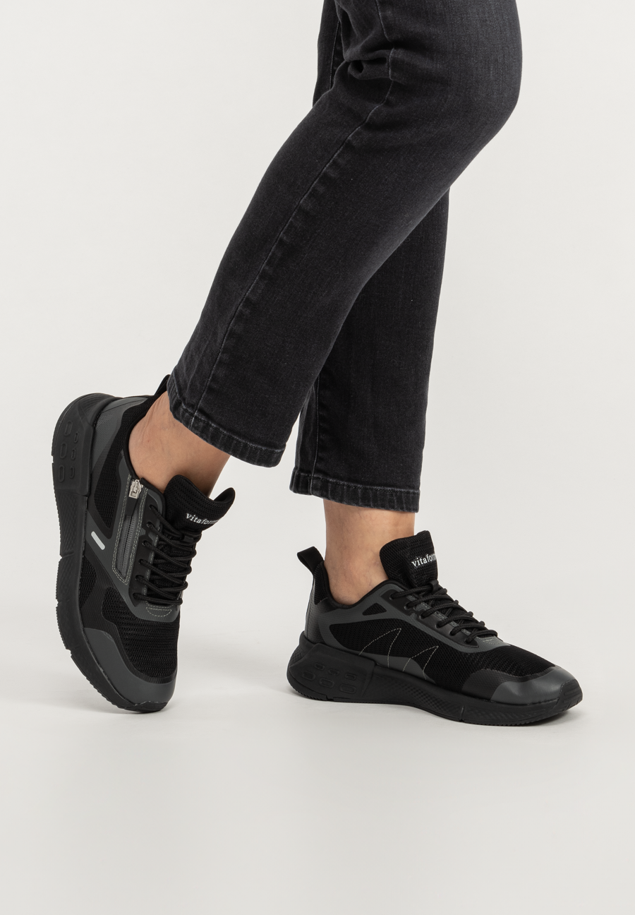 sportlicher Sneaker Mesh schwarz