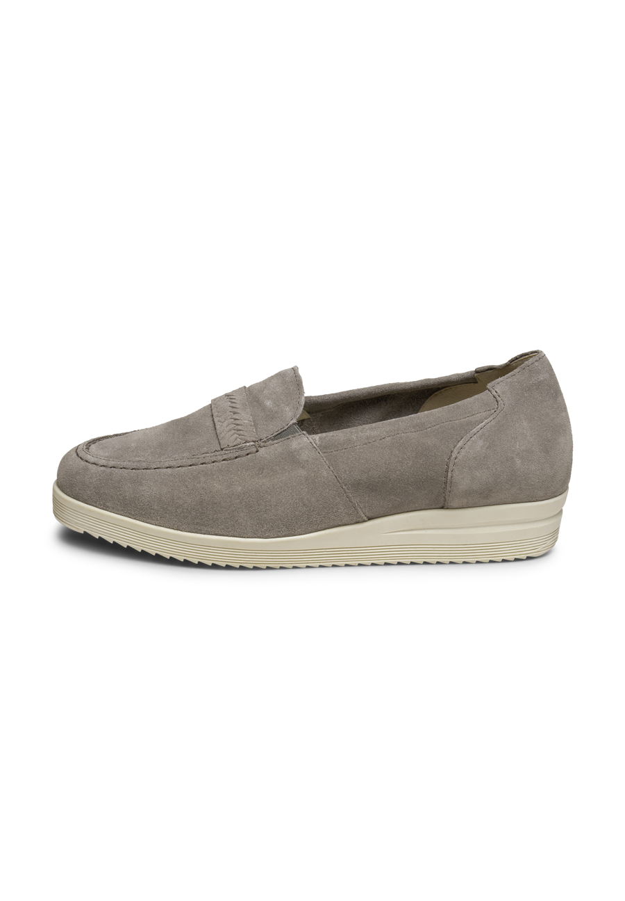 zarter Slipper Veloursleder taupe