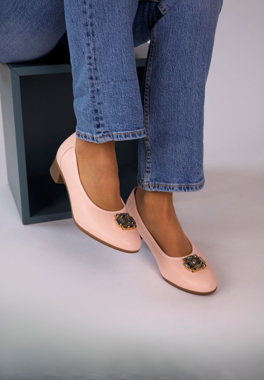 glamouröser Pumps Hirschleder rosa