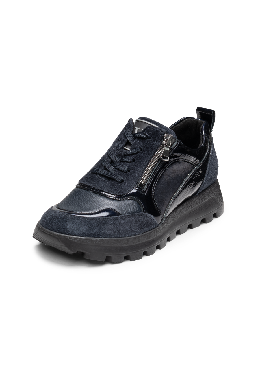 optimaler Sneaker Leder/Stretch marine