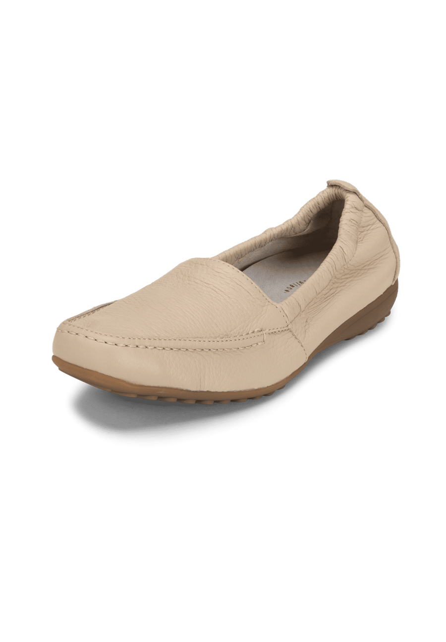 anschmiegsamer Mokassin Hirschleder beige
