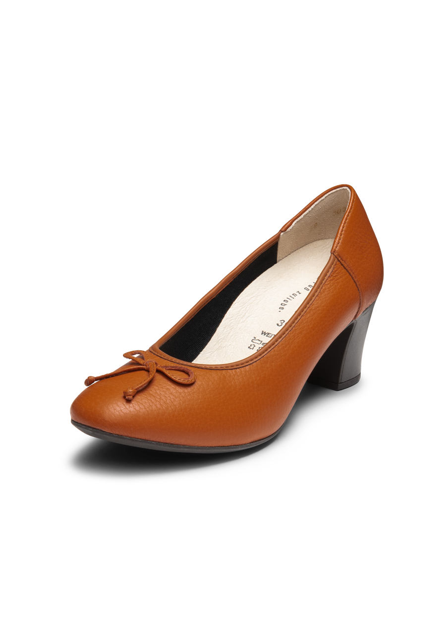 eleganter Pumps Hirschleder cognac