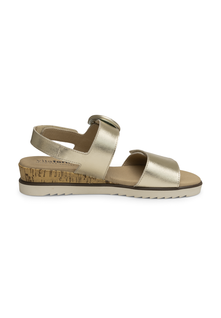 zarte Sandalette echt Leder gold