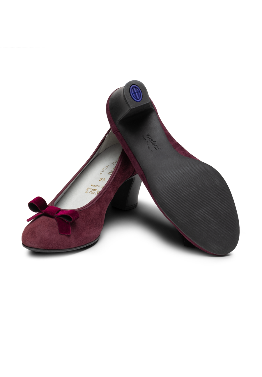 samtig weicher Pumps Samtziege bordeaux