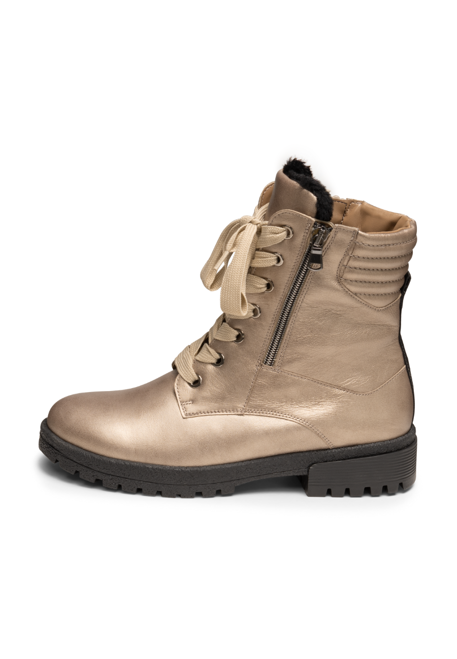 hochklassige Stiefelette Softnappaleder taupe