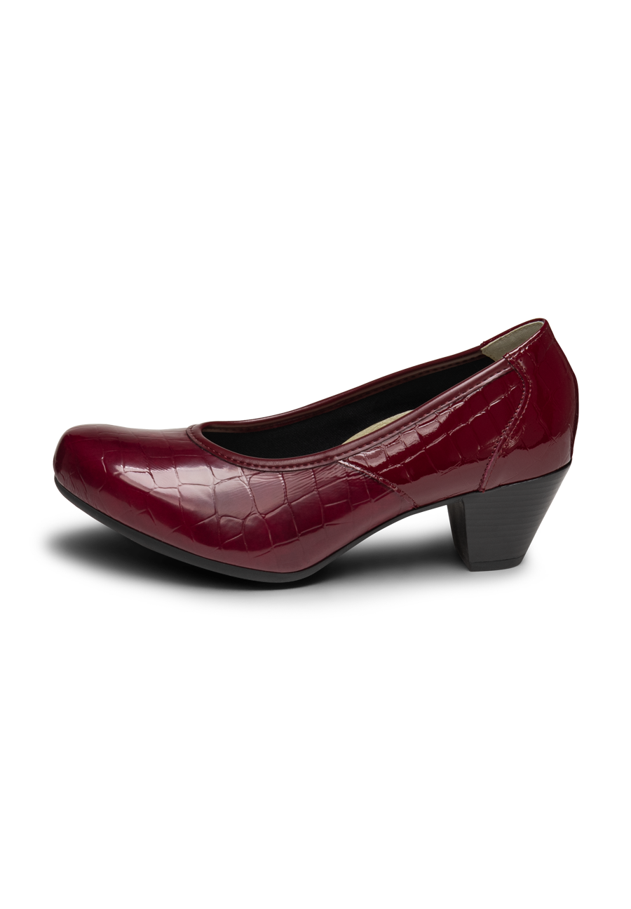 bequemer Pumps Leder/Stretch bordeaux