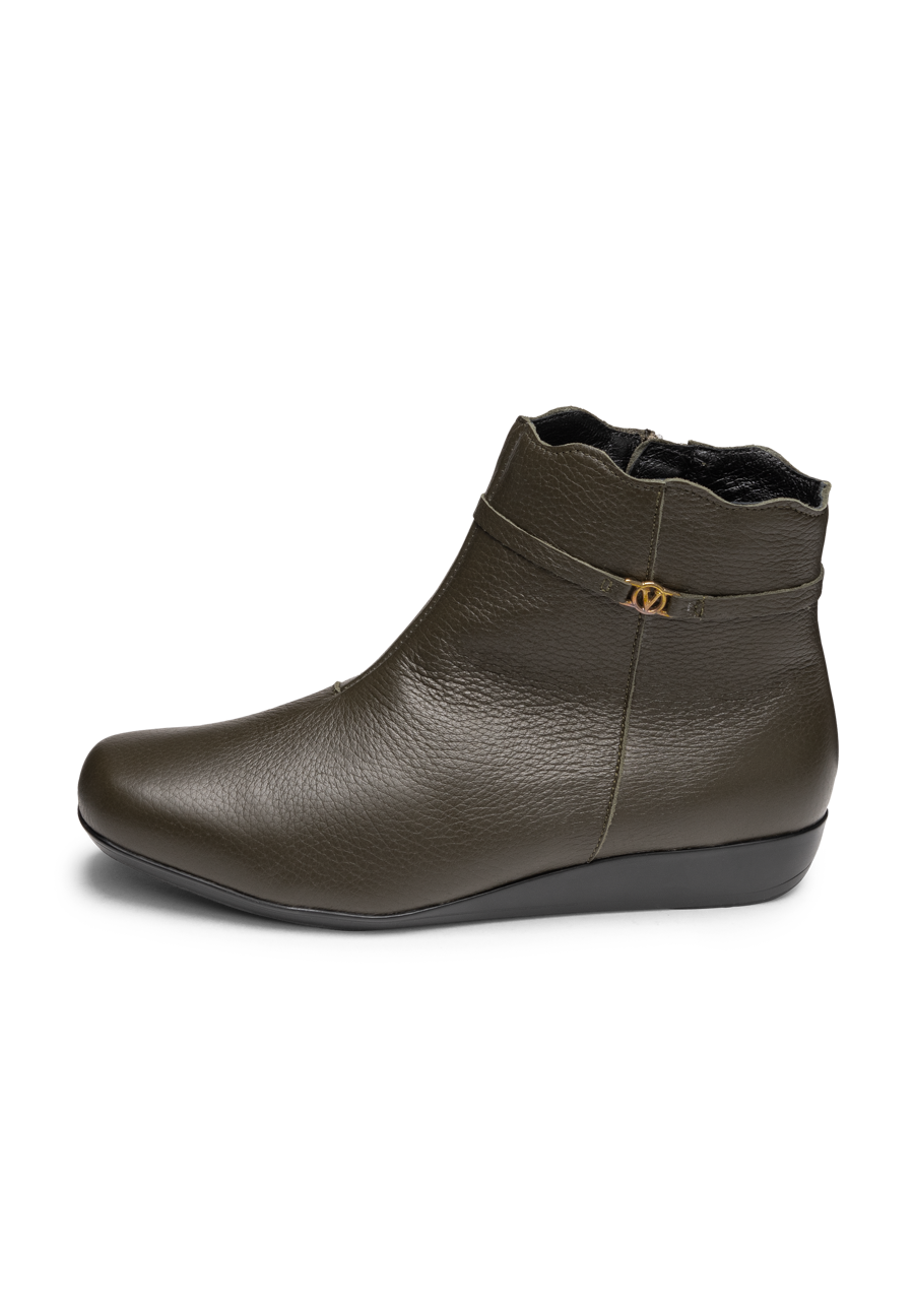 flotte Stiefelette Hirschleder oliv