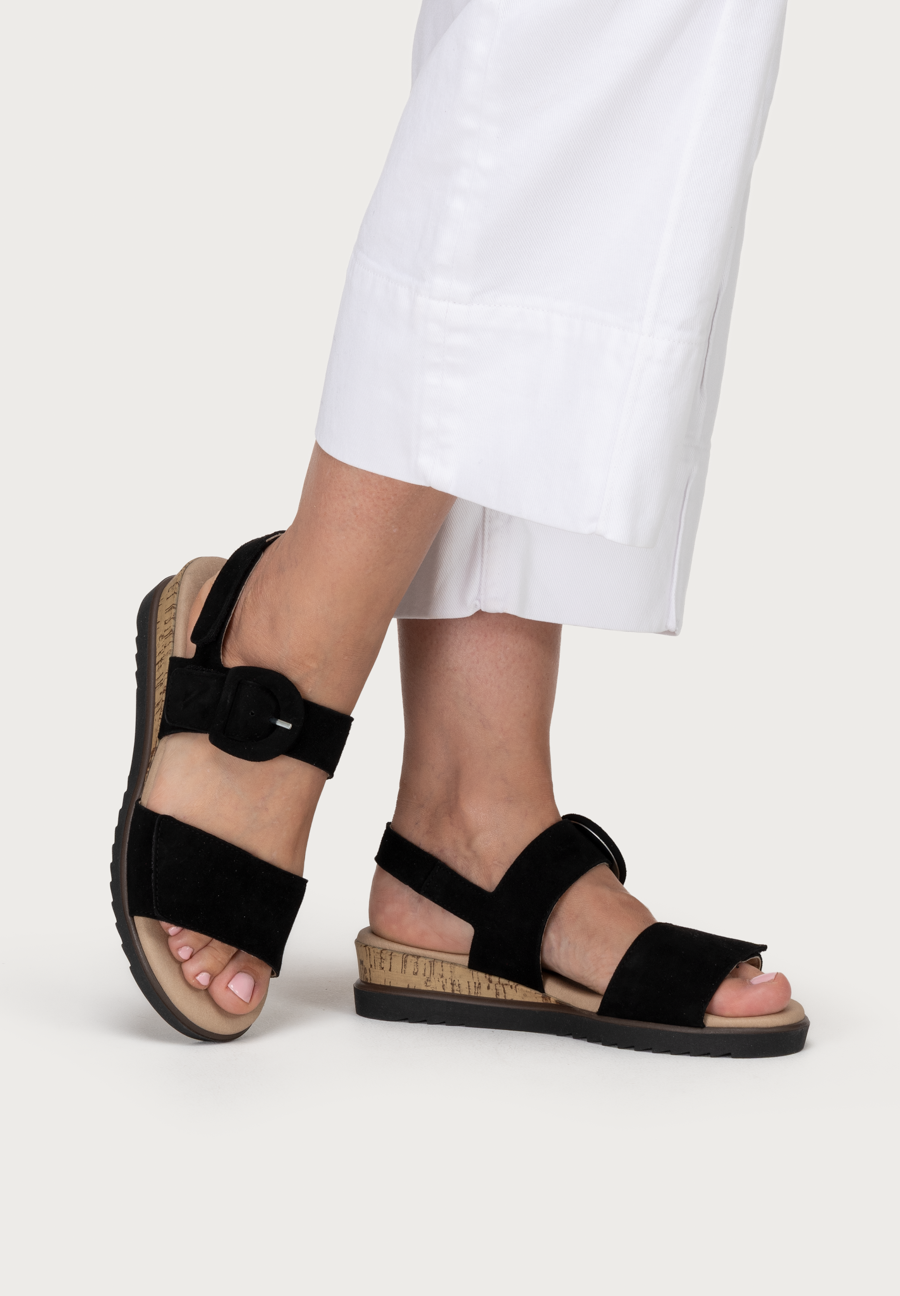zarte Sandalette echt Leder schwarz