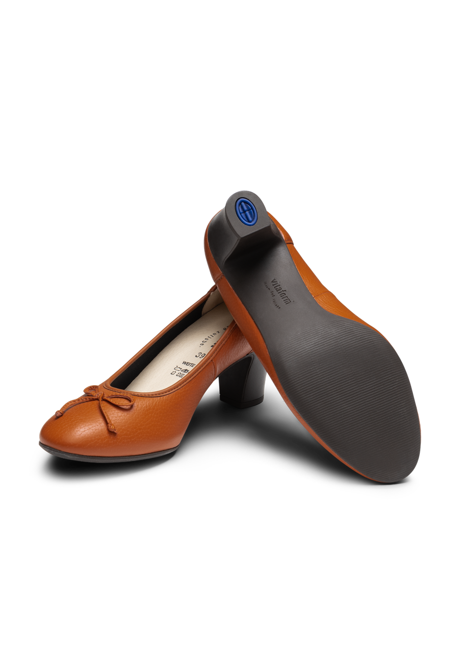 eleganter Pumps Hirschleder cognac