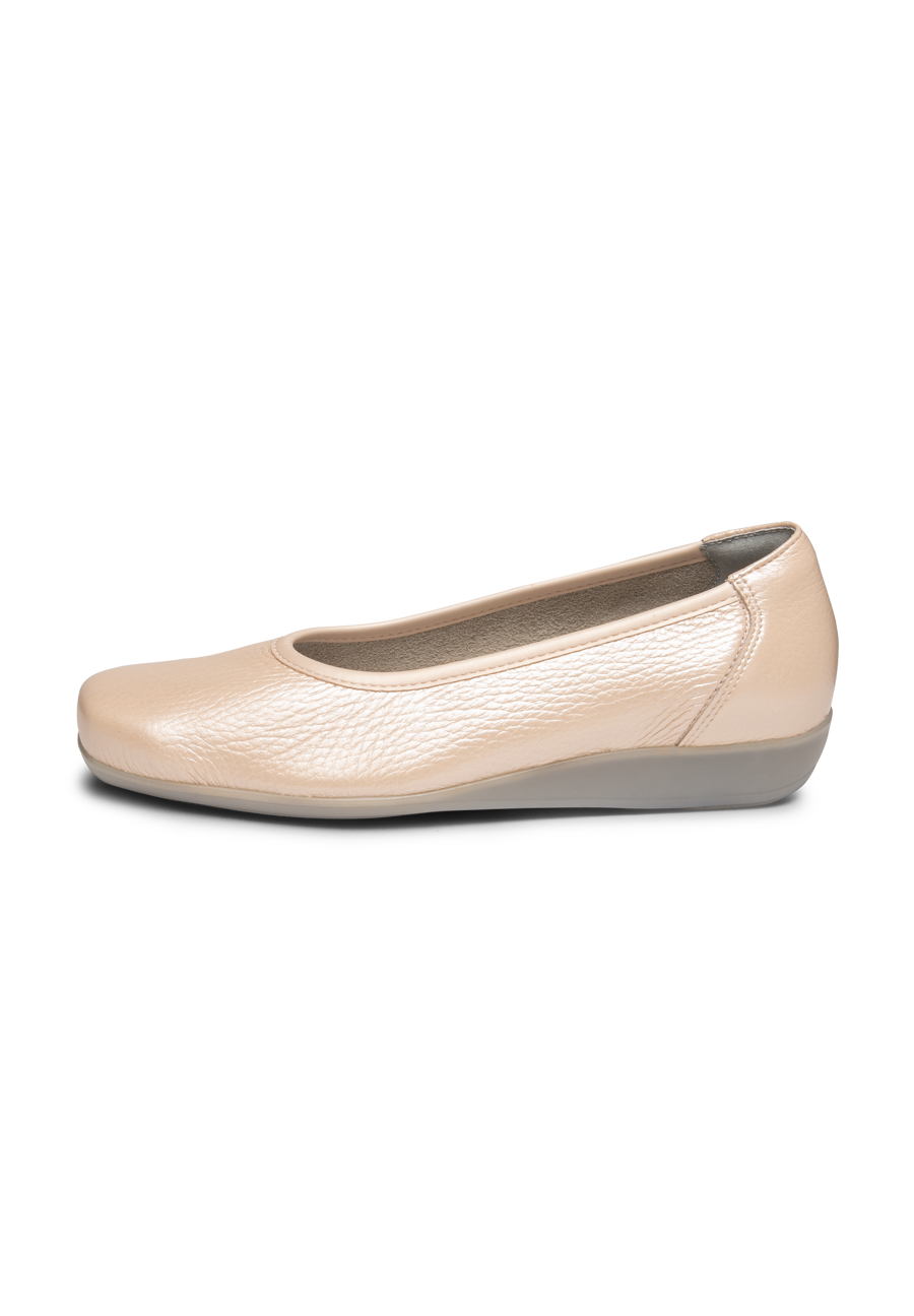 klassischer Ballerina Hirschleder puder/metallic