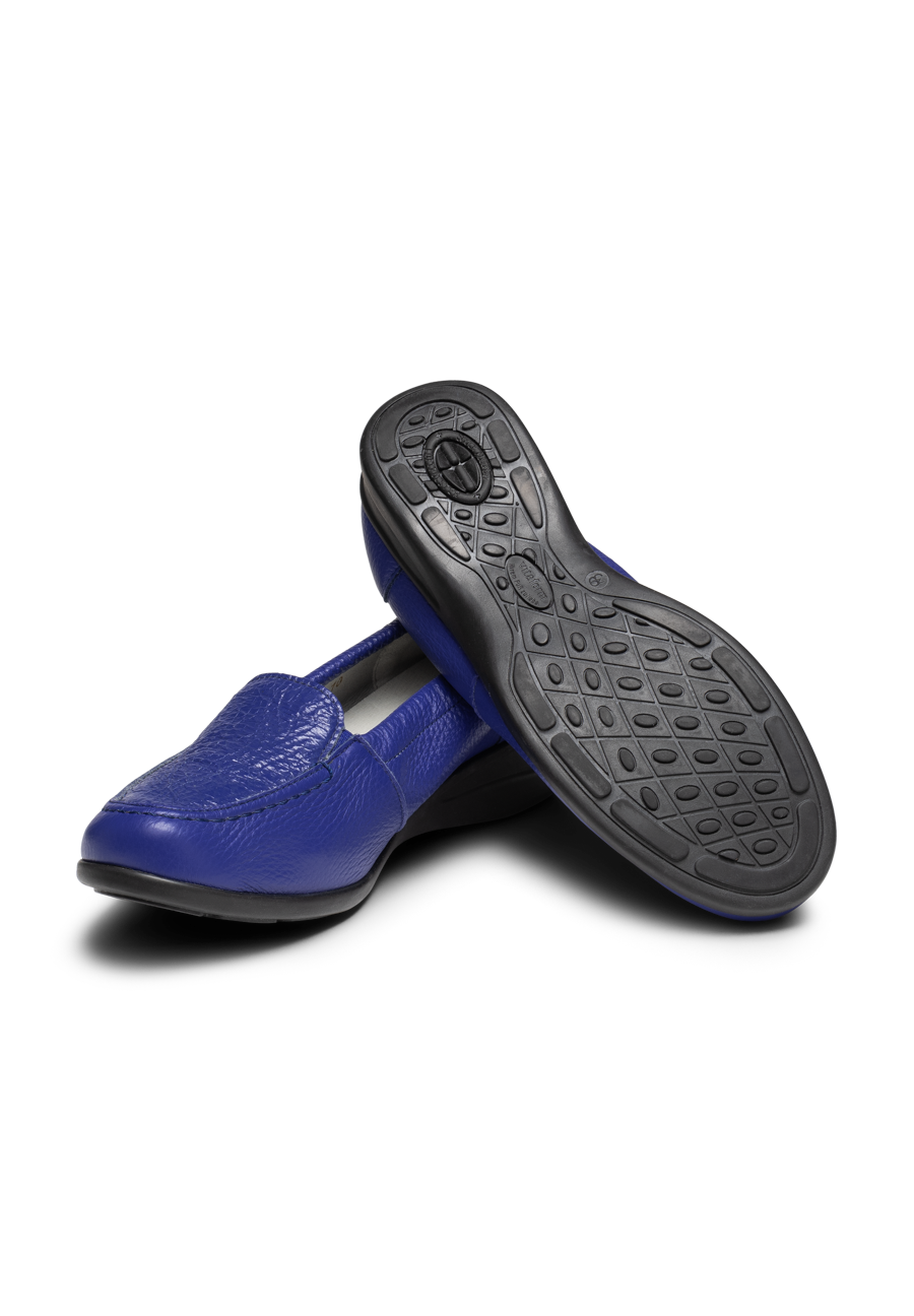 chicer Slipper Hirschleder royalblau