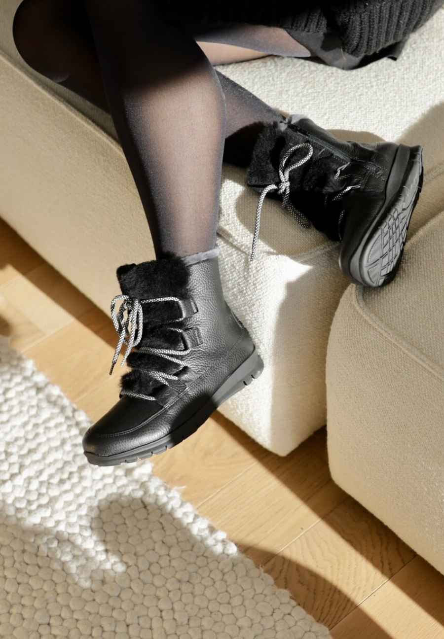 erstaunliche Stiefelette Hirschleder schwarz