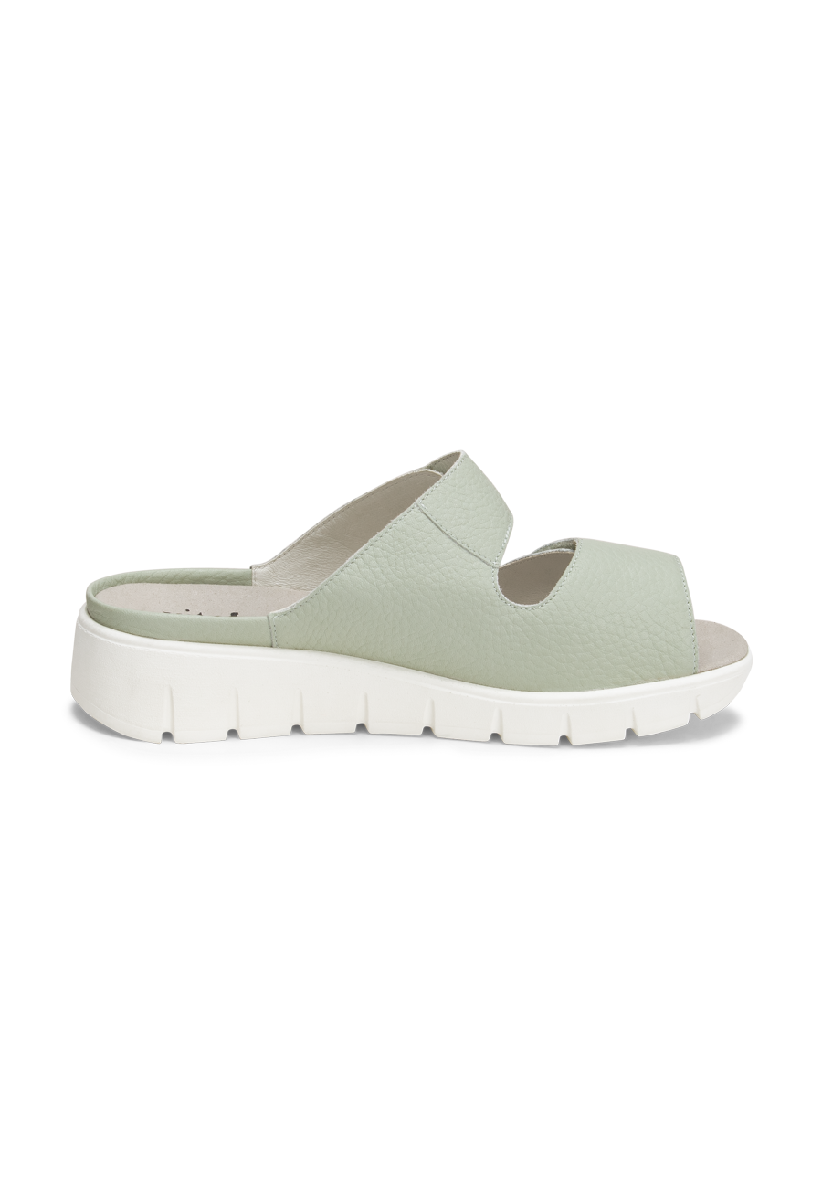 bequeme Pantolette Softnappaleder mint