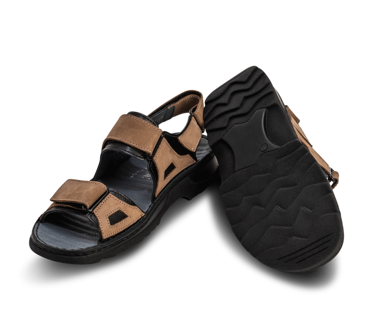 sportliche Sandale Nubukleder schwarz/braun