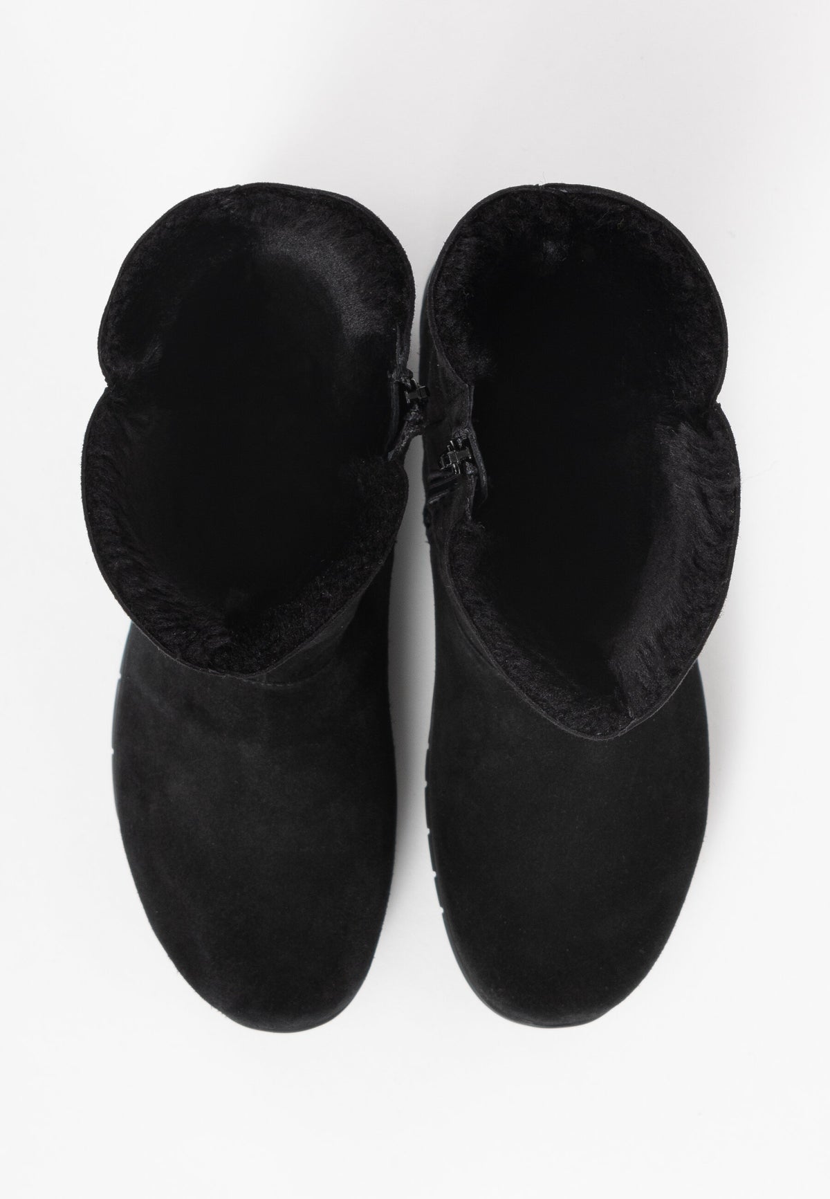 knuffelige warme lamsvacht laarzen suède zwart