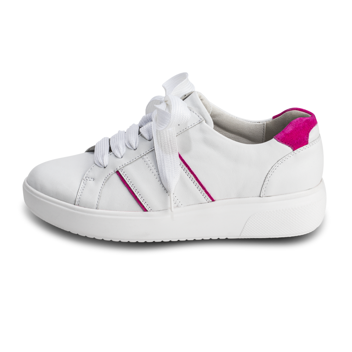 indrukwekkende sneaker nappaleer wit/roze