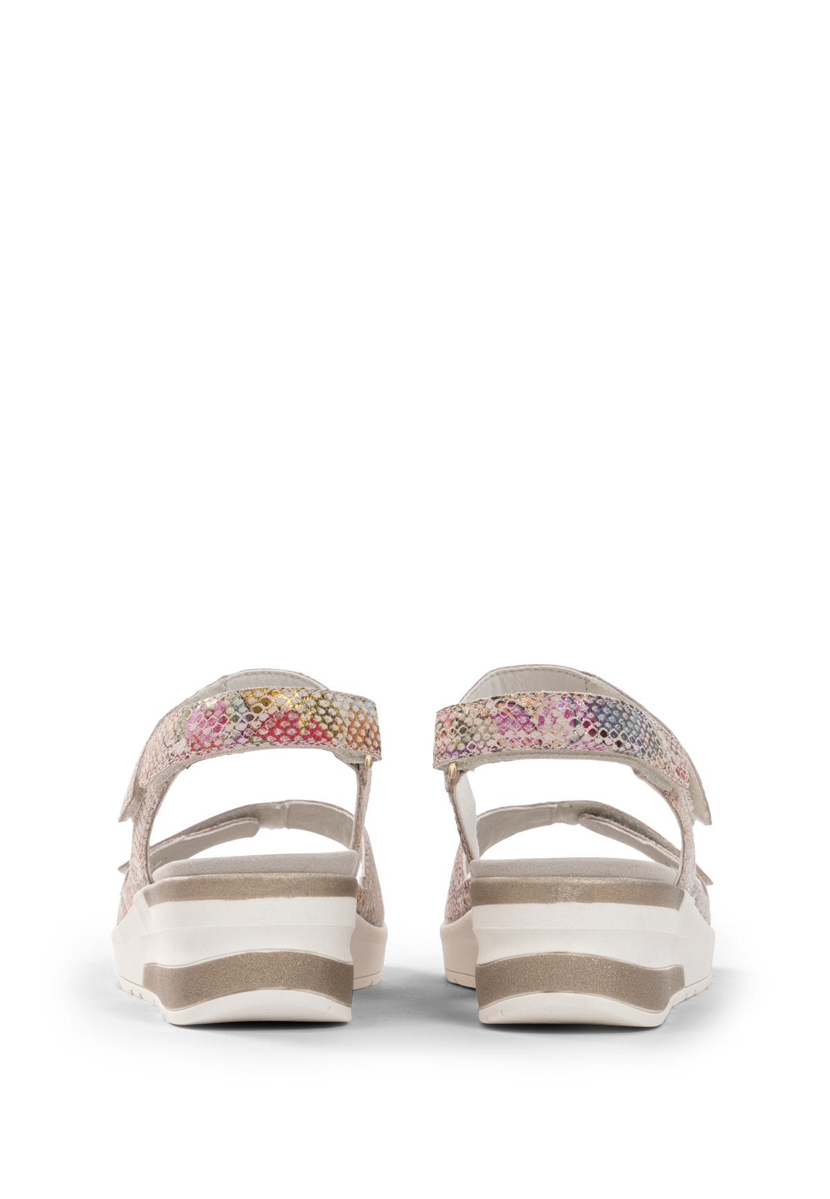 mooie sandaal zacht nappaleer roze/bloemetjes